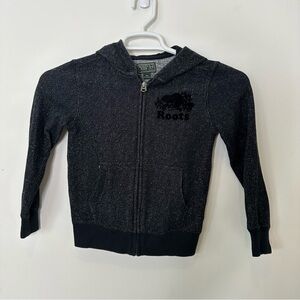 Roots kids black zip up hoodie